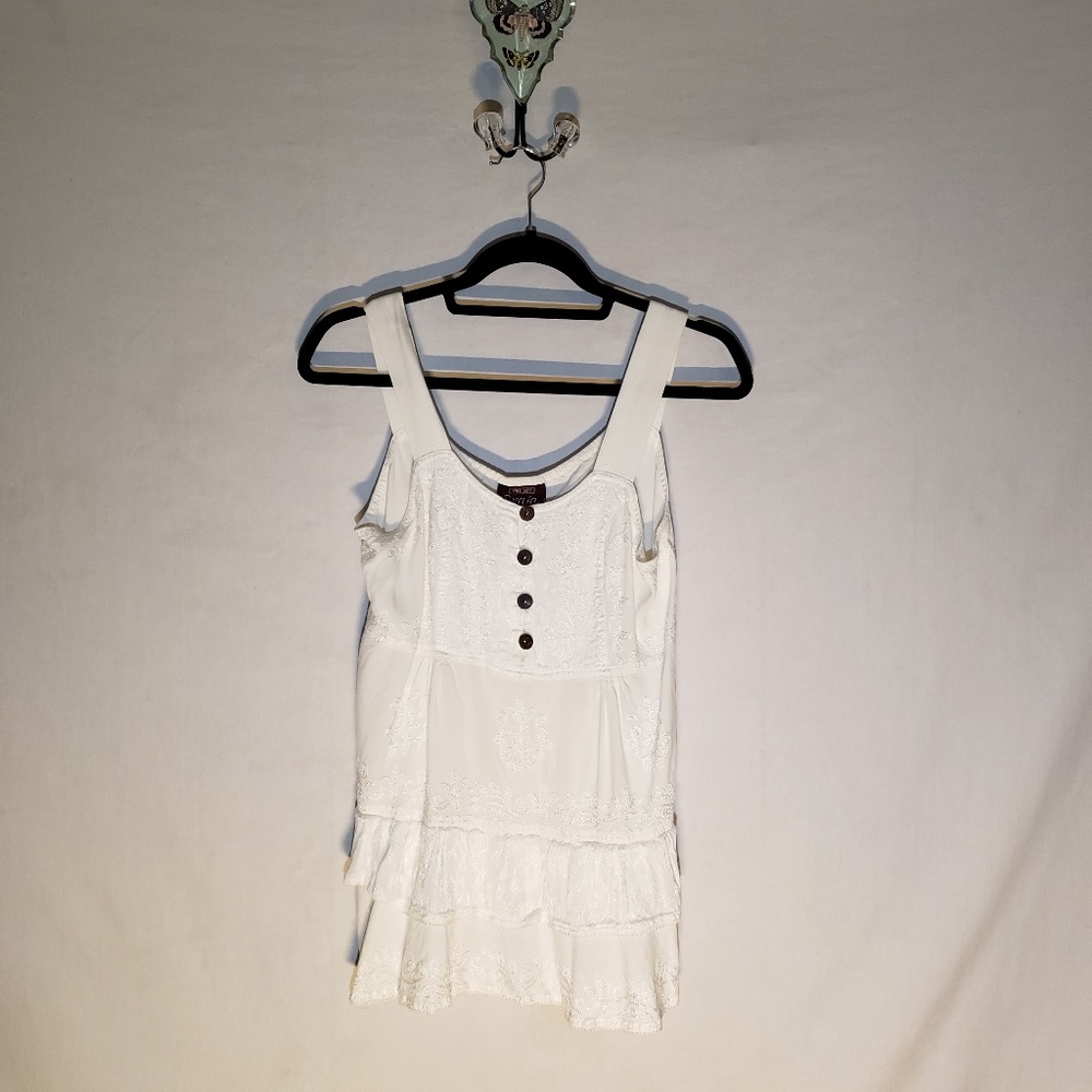 *Braja* Cream tank top with tie back, free size